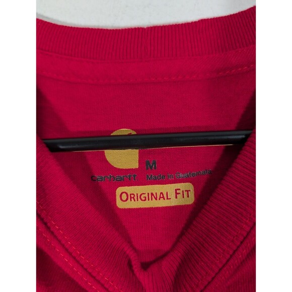 Carhartt Shirt Men Size M Red Short Sleeve Casual Crewneck Workwear Cotton Tee - Picture 6 of 8